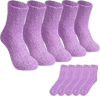 Suhine 12 Pairs Fuzzy Socks for Women Soft Warm Winter