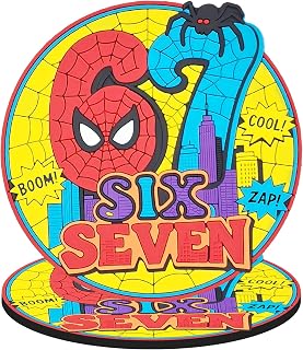 Six Seven Spider Web Drinking Coasters - 67 Meme Gen Spidery Drink Coaster - 6-7 Coffee Cup Mat for Home Decor Tabletop Protection, Man Housewarming Party Supplies Favors, Birthday Gag Gifts,2PCS