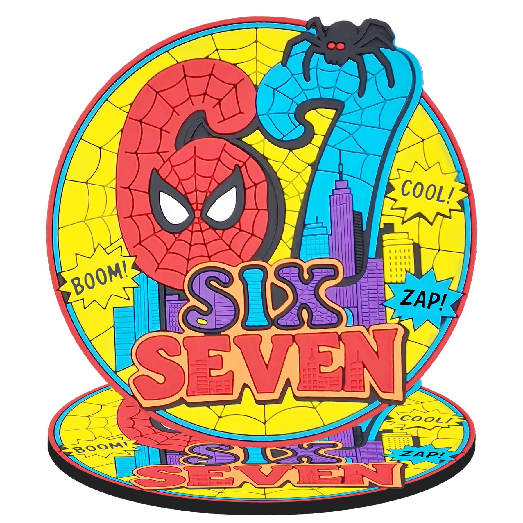 Six Seven Spider Web Drinking Coasters - 67 Meme Gen Spidery Drink Coaster - 6-7
