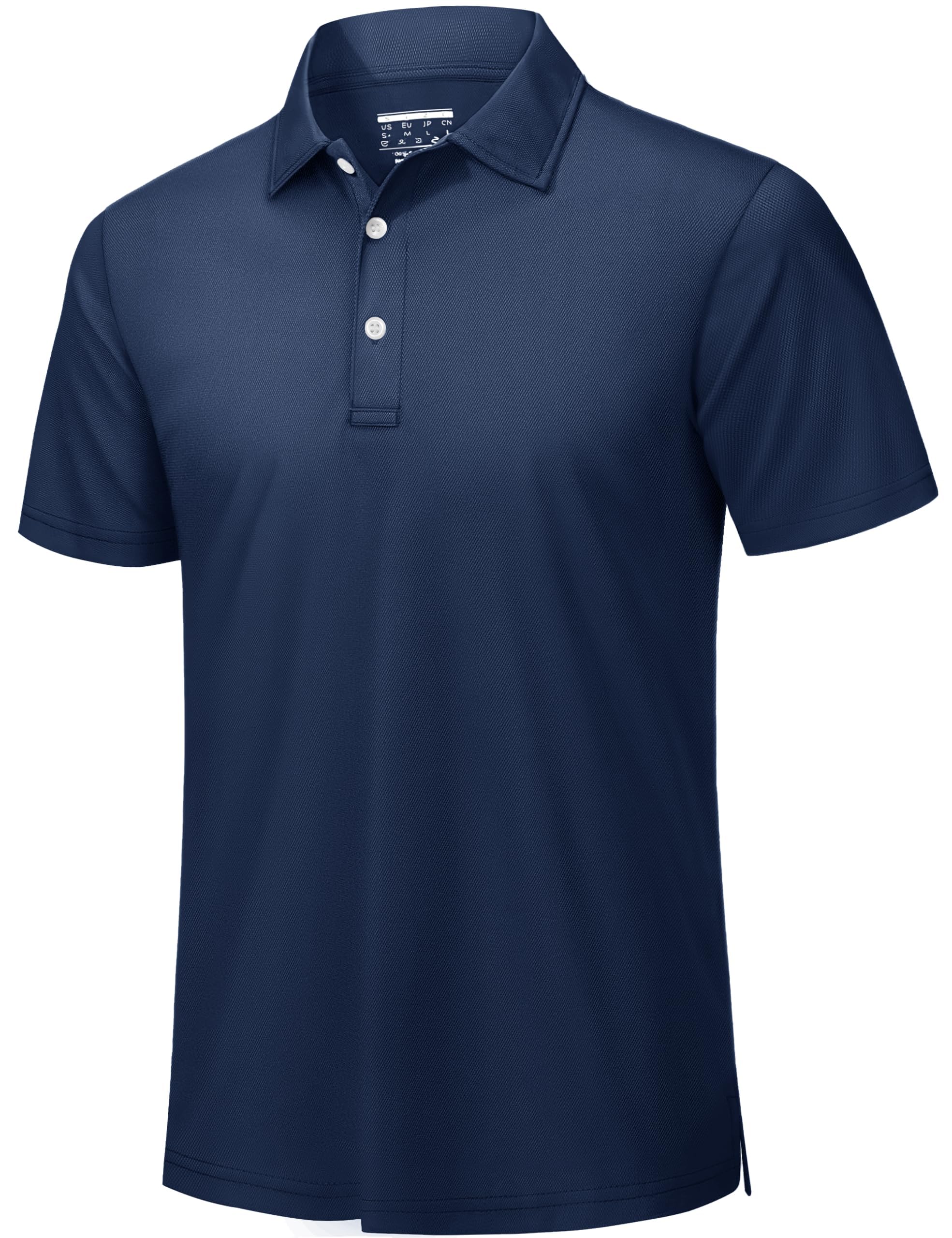 TACVASEN Mens Polo Shirts Short Sleeve Golf Outdoor Shirt Summer Breathable | Qu