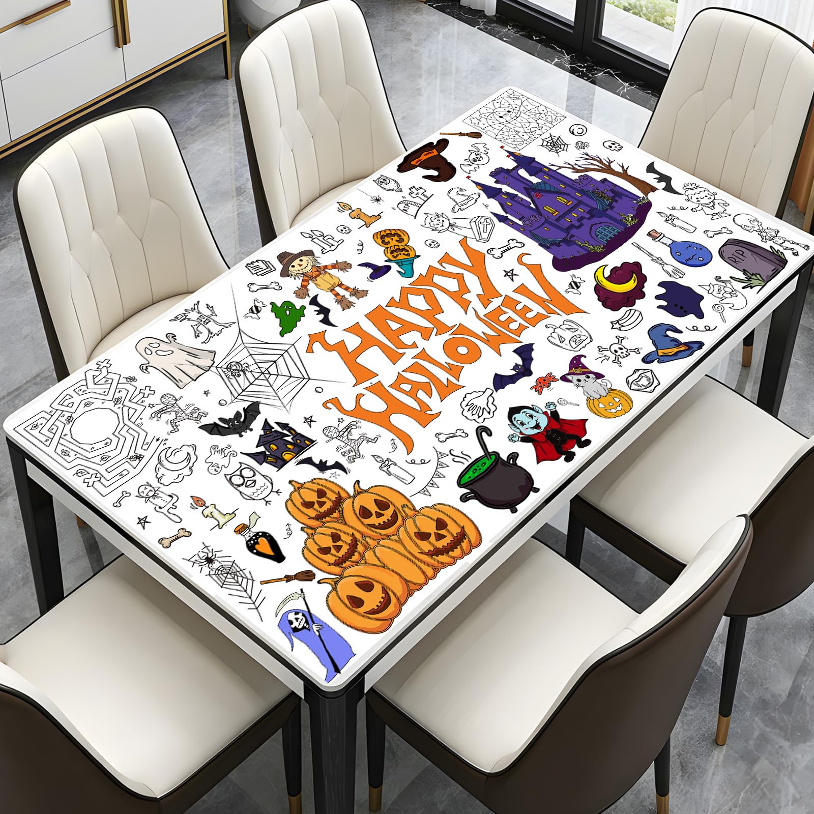 Giant Halloween Coloring Poster - 31 x 72 Inch Large Happy Halloween Coloring Ta