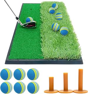 Golf Style Golf Mat, Golf, Practice, Mat, Swing Training, Practice Equipment, Indoor, Outdoor, Artificial Turf, Rubber Mat, Shot Mat, For Practice