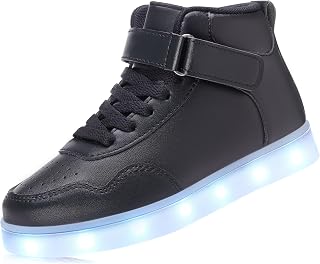 APTESOL Kids Rechargeable LED Light Up Shoes Boys Girls High Top Sneakers