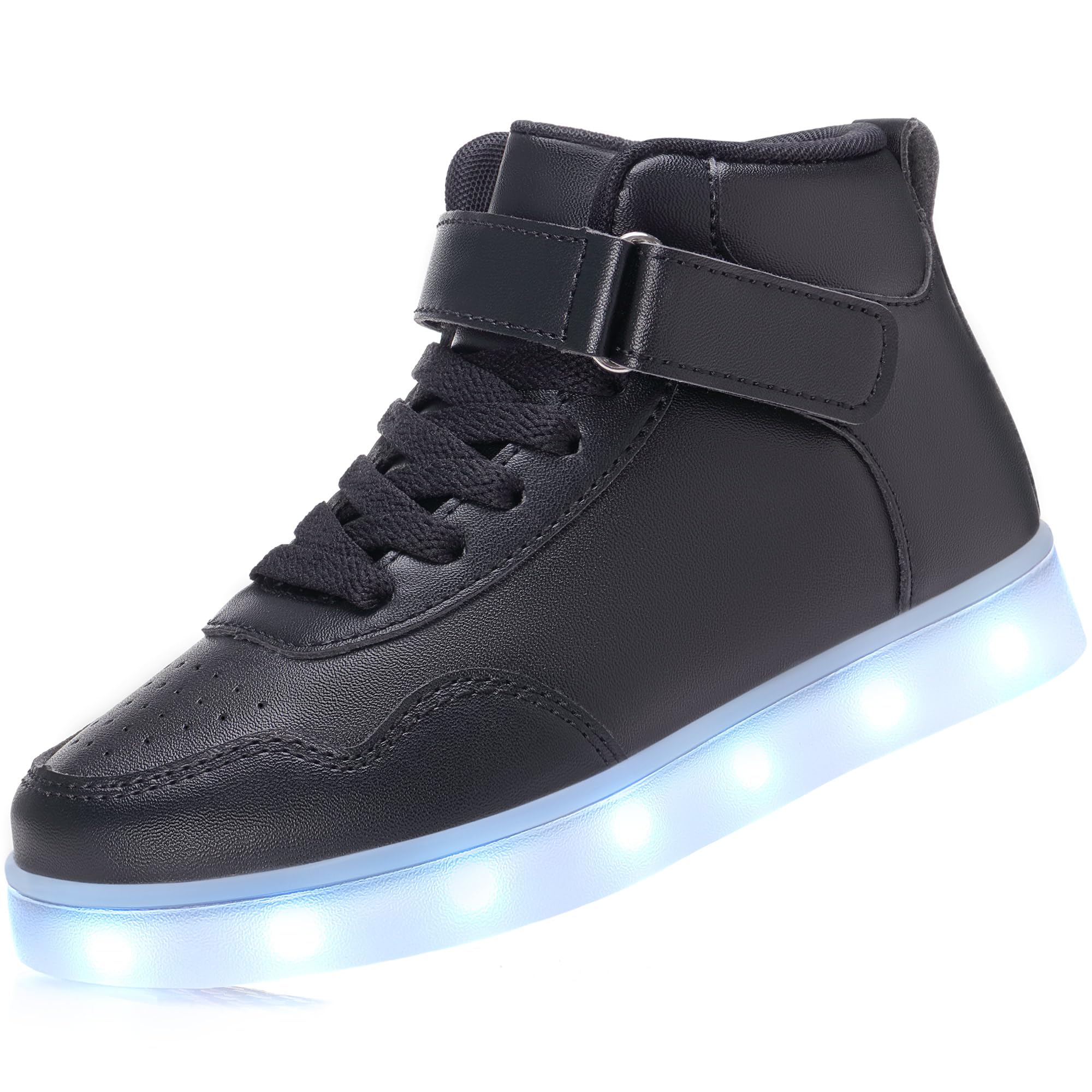 APTESOL Kids Rechargeable LED Light Up Shoes Boys Girls High Top Sneakers