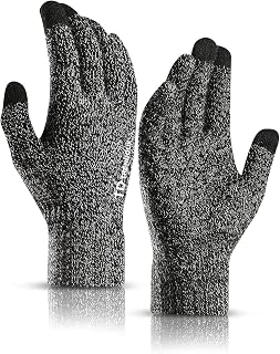 TRENDOUX Winter Gloves for Men and Women – Touch Screen Gloves – Computer Smartphone Table Work Winter Flexible Thermal – Warm Soft Sports Bike Running Non-Slip Cycling