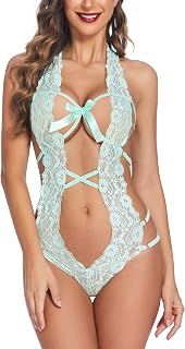 Avidlove Women's One Piece Lingerie Deep V Lace Bodysuit Babydoll Teddy Underwear
