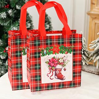 2 x Christmas Gift Bags Non-Woven Fabric Christmas Home Decoration Christmas Gift 2025 New Year Gift Box 23 x 22 x 11cm (Christmas Stocking)