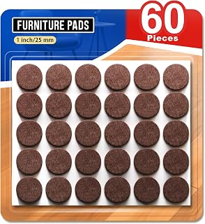 Felt Furniture Pads 60 PCS 1", Felt Pads for Furniture and Hardwood Floors