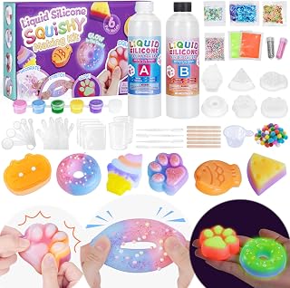 Highttoy Liquid Silicone Squishy Making Kit,480g 1:1 AB Ratio Mixed for Glow in The Dark Squishy Paw Squishy Maker for Beginners