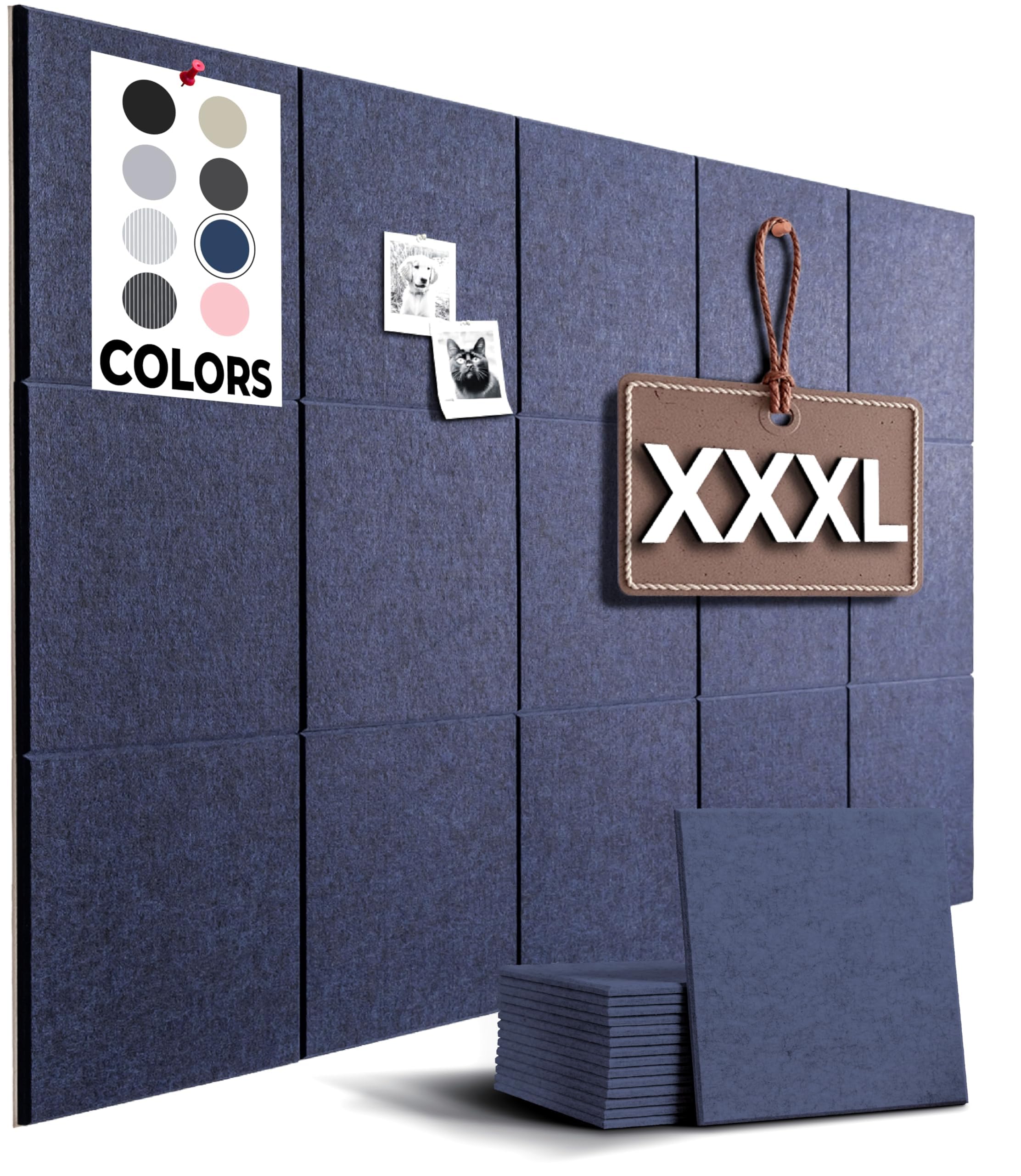 WALLHERO Large Cork Board Alternative | 15 Pack | Sizing Up to 59”x36”, Felt Wal
