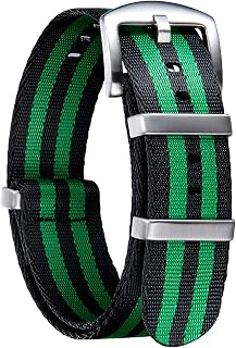 BINLUN Nylon Watch Straps Thick Multicolor High Quality Watch Strap with Black/Silver Stainless Steel Buckle for Men Women 18mm 20mm 22mm 24mm (New Version)