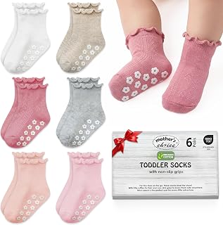 Mother's Choice Organic Cotton Ruffle Baby Socks 6 Pairs Newborn Infant | OEKO-TEX Certified, Hypoallergenic, Soft & Breathable, Gentle Elastic Fit, Moisture Absorbing, Machine Washable