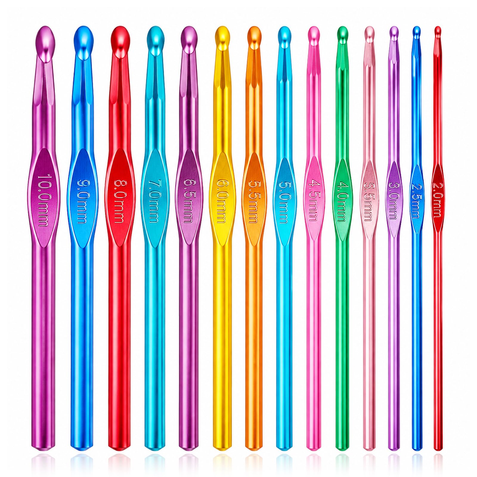 Crochet Hooks Set, Aluminum Handle Knitting Needles for Arthritic Hands, Crochet