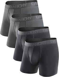 DAVID ARCHY Mens Underwear Boxer Briefs with Fly, Rayon Made from Bamboo