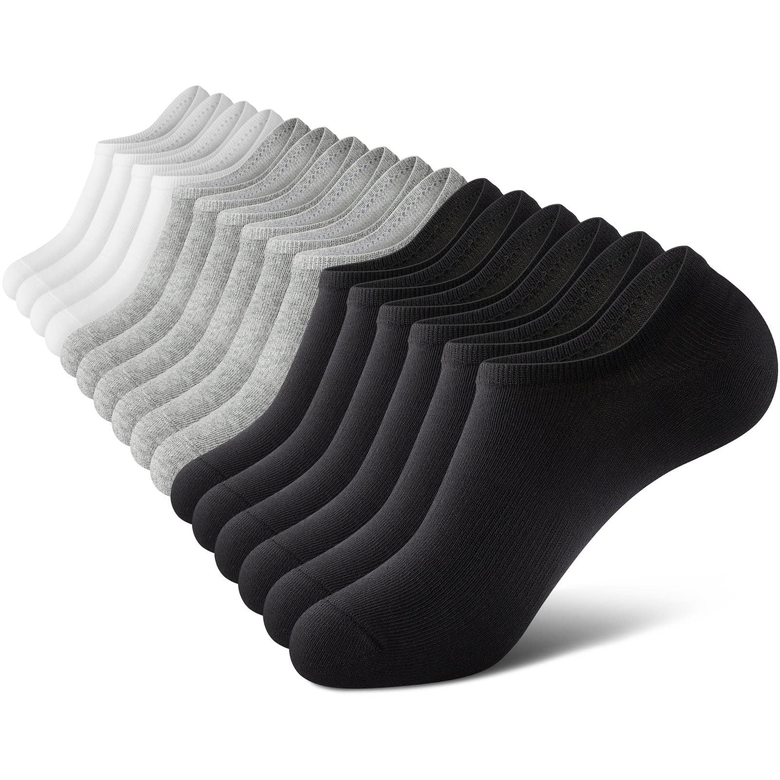 wernies No Show Socks Men, Low Cut Ankle Short Casual Non Slip Socks | Premium C