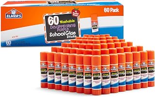 Elmer's Disappearing Purple School Glue Sticks, Washable, 7 Grams, 60 Count - Back to School Supplies, Classroom Pack, #1 Teacher Brand