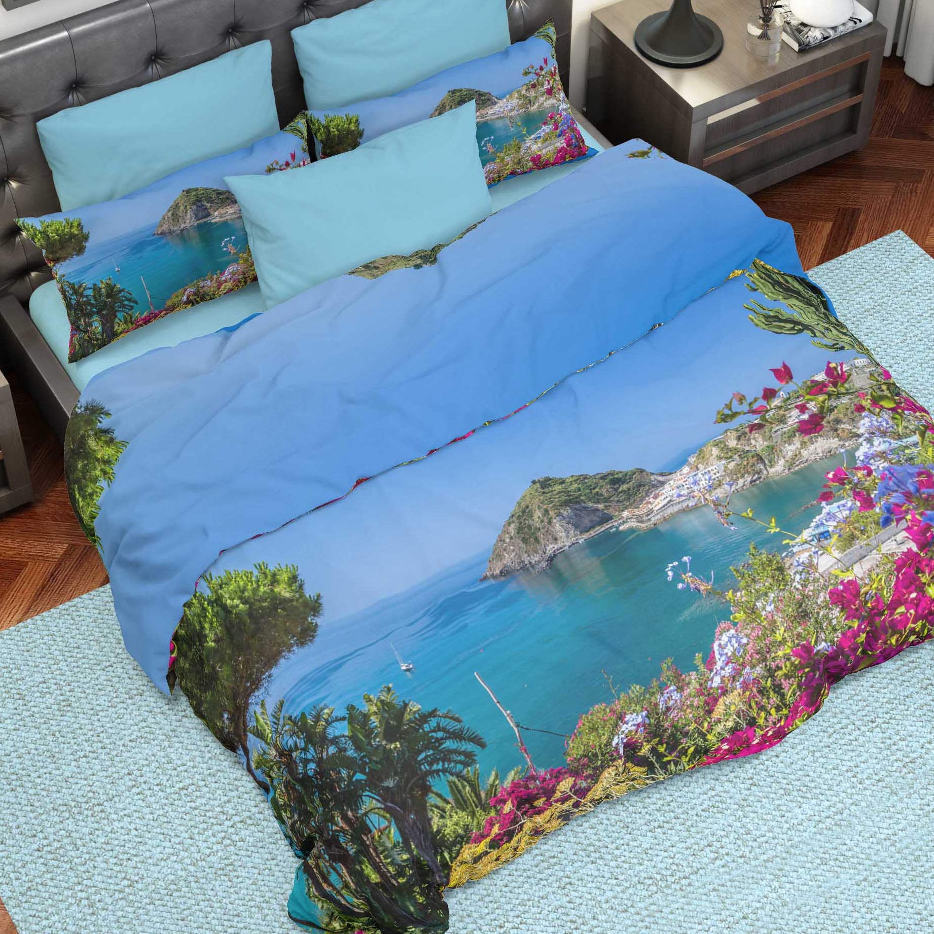 PETTI Artigiani Italiani Duvet Cover, Bedding Set, Satin, 100% Made in Italy, Na