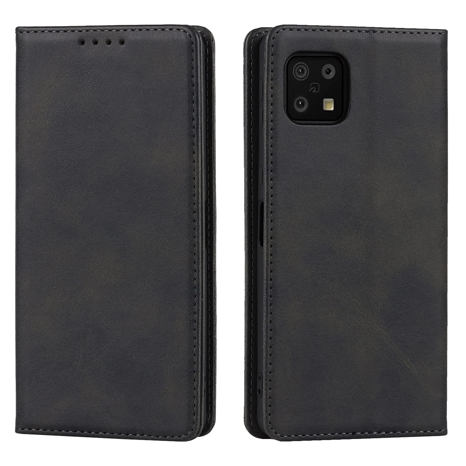 【Hamany】 対応 AQUOS sense6 ケース 手帳型 aquosセンス6 ケース カード収納 -紳士黒