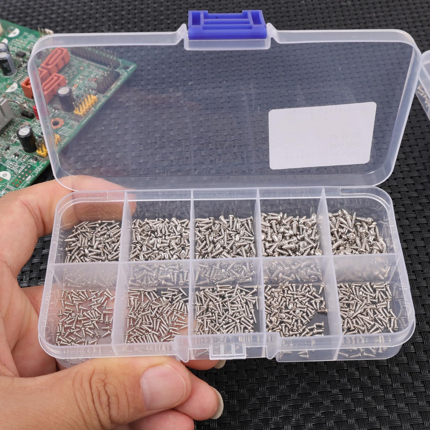 600pcs/box M1-M1.7 Miniature Self-Tapping Screw Set Cross Head Carbon Steel Scre