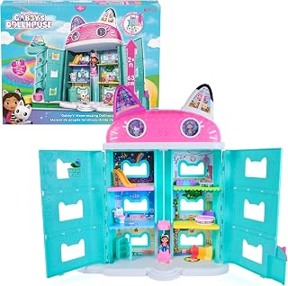 DreamWorks Gabby's Dollhouse Gabby's Meow-mazing Dollhouse, Over 60.9cm Tall with 15 Pieces - Featuring Lenticular Eyes, Toy Figures, and Pretend Play Toys for Kids, Ages 3+