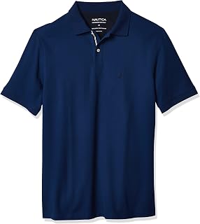 Nautica Men's Big and Tall Classic Fit Short Sleeve Solid Performance Deck Polo Shirt