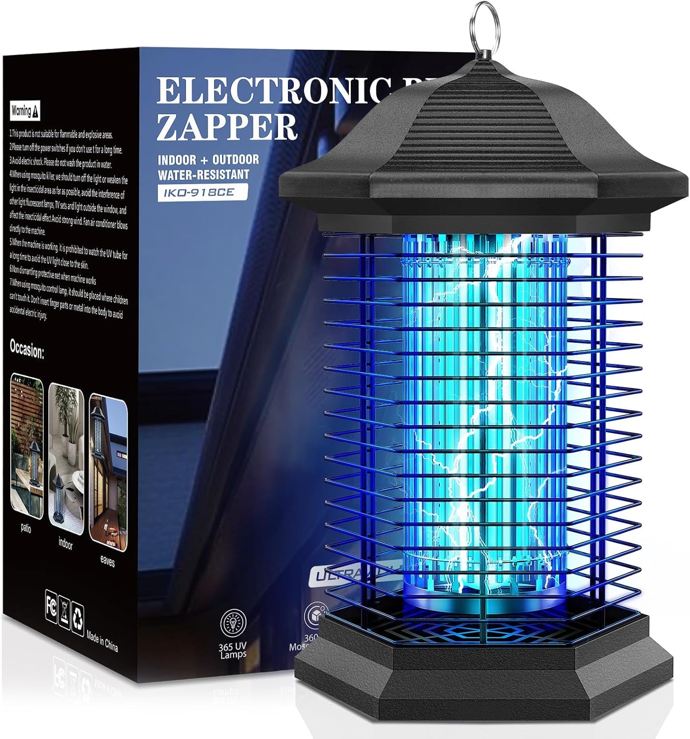 Fiveye Bug Zapper Outdoor Indoor, Electric Home Mosquito Zapper with 18W Power &