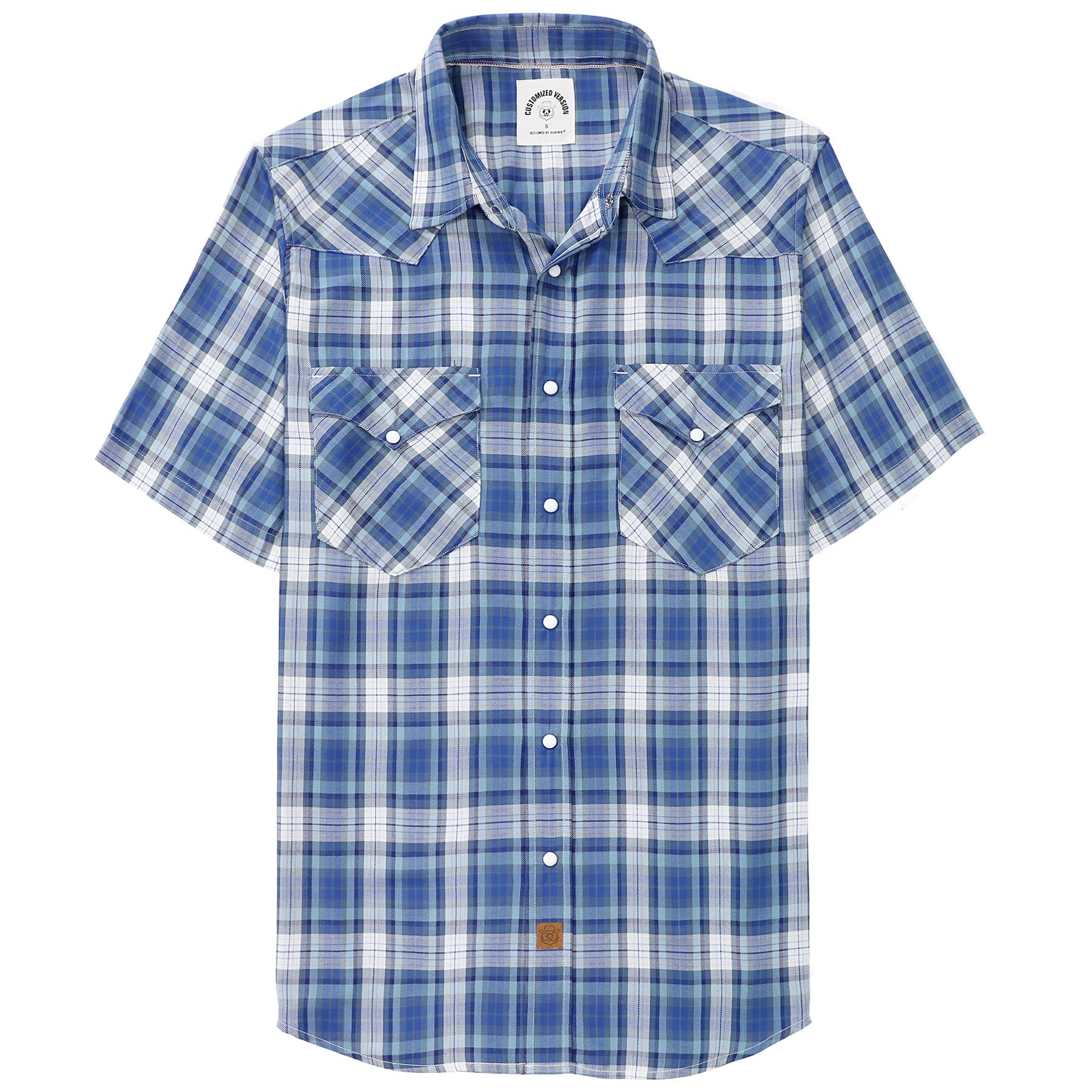 Dubinik® Bamboo Fiber Shirts Short Sleeve Man Press Button Vintage Western Light