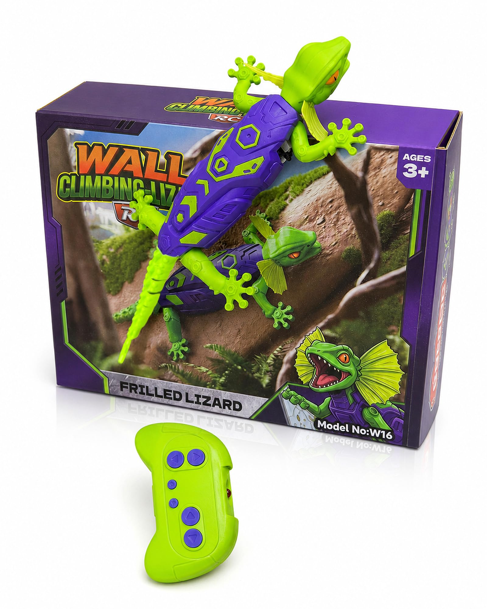 Kikapabi RC Wall Climbing Gecko Toy, 2.4GHz Remote Control LED Glowing Eyes Liza