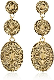 Western Earrings Outfits for Women Oval Silver Earrings Dangle Turquoise Western Jewelry Country Concert Costume Women Dress