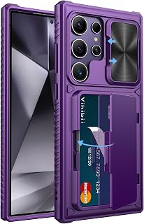 Vihibii for Samsung Galaxy S24 Ultra Case Wallet, Card Holder, Dark Purple