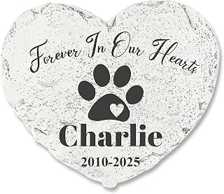 Craybry Personalized Pet Memorial Stone - Garden Memorial Stone Customized- Dog Headstone - Pet Loss Gifts - Cat Tombstone - Cemetery Decorations - Memorial Plaque Outdoor