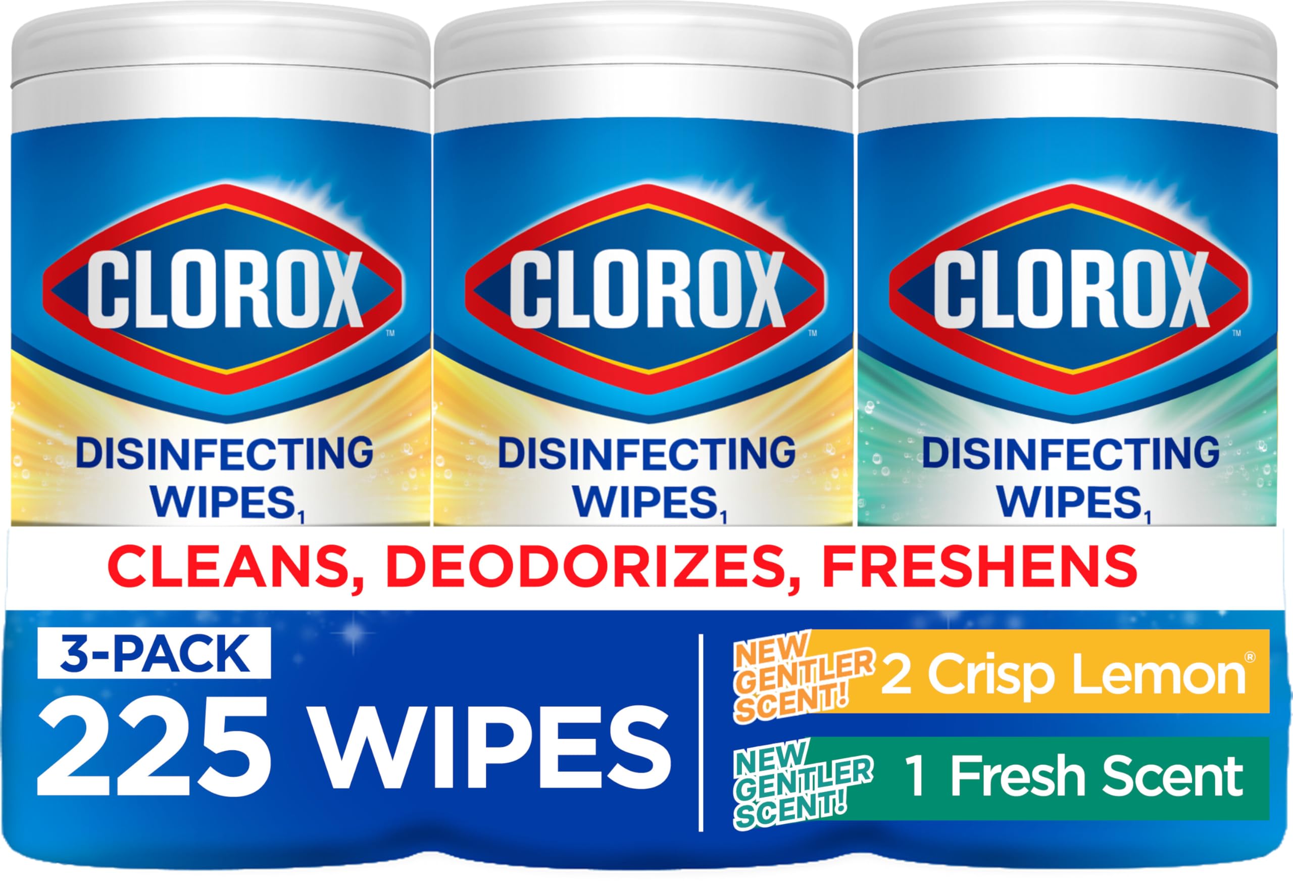 Clorox Disinfecting Wipes Variety Pack Bleach Free 75 Count 3 Pack | Antibacteri