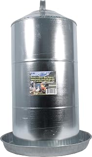 FARM-TUFF Galvanized Poultry Waterer, 8 Gallon Capacity - Double-Wall Poultry Fountain with Cone Top - Automatic Gravity-Fed Water Dispenser for Chickens, Ducks & Game Birds