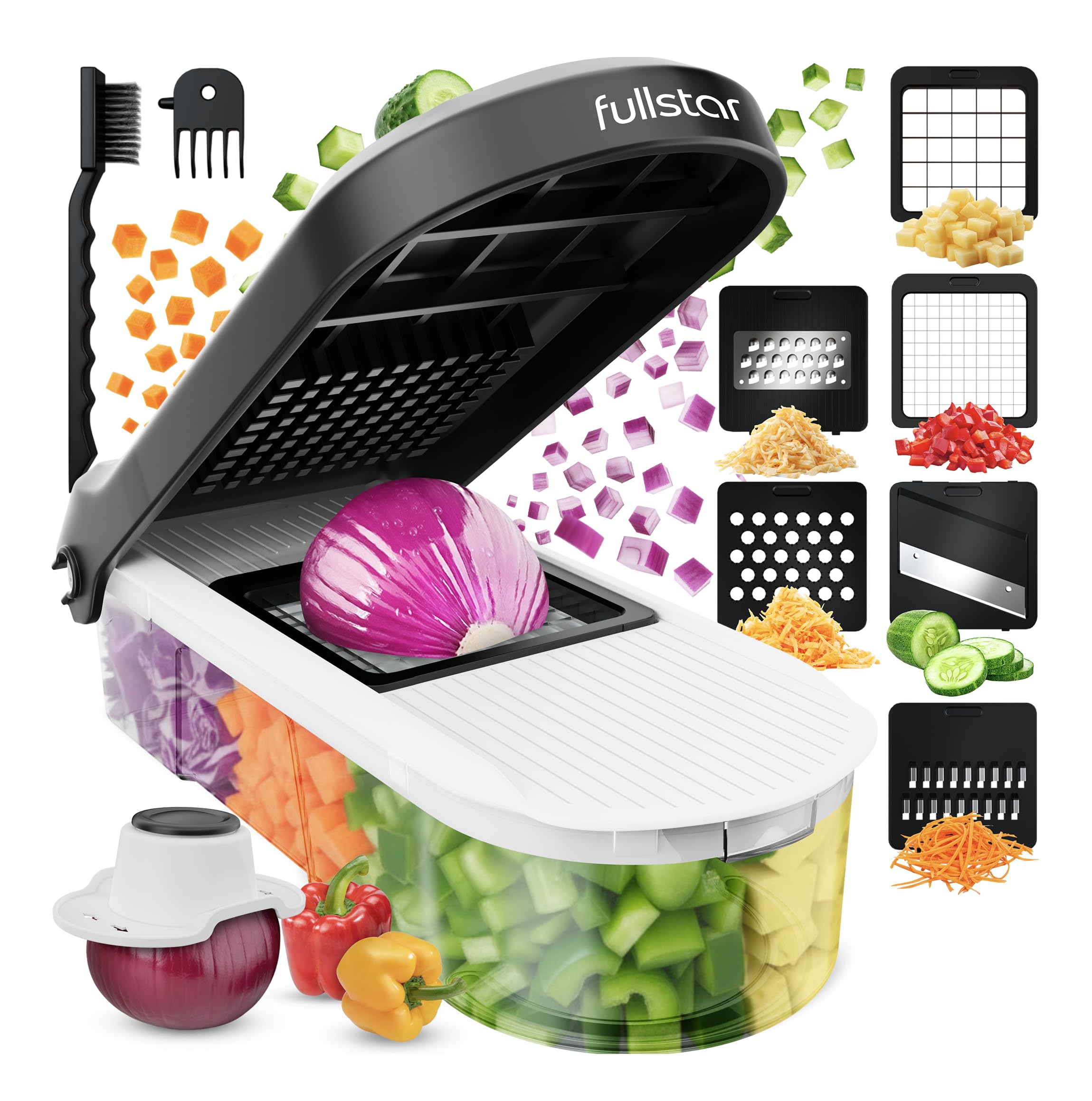 Fullstar Pro Core - Vegetable Chopper & Mandoline Slicer - 6 Blades | Veg, Salad