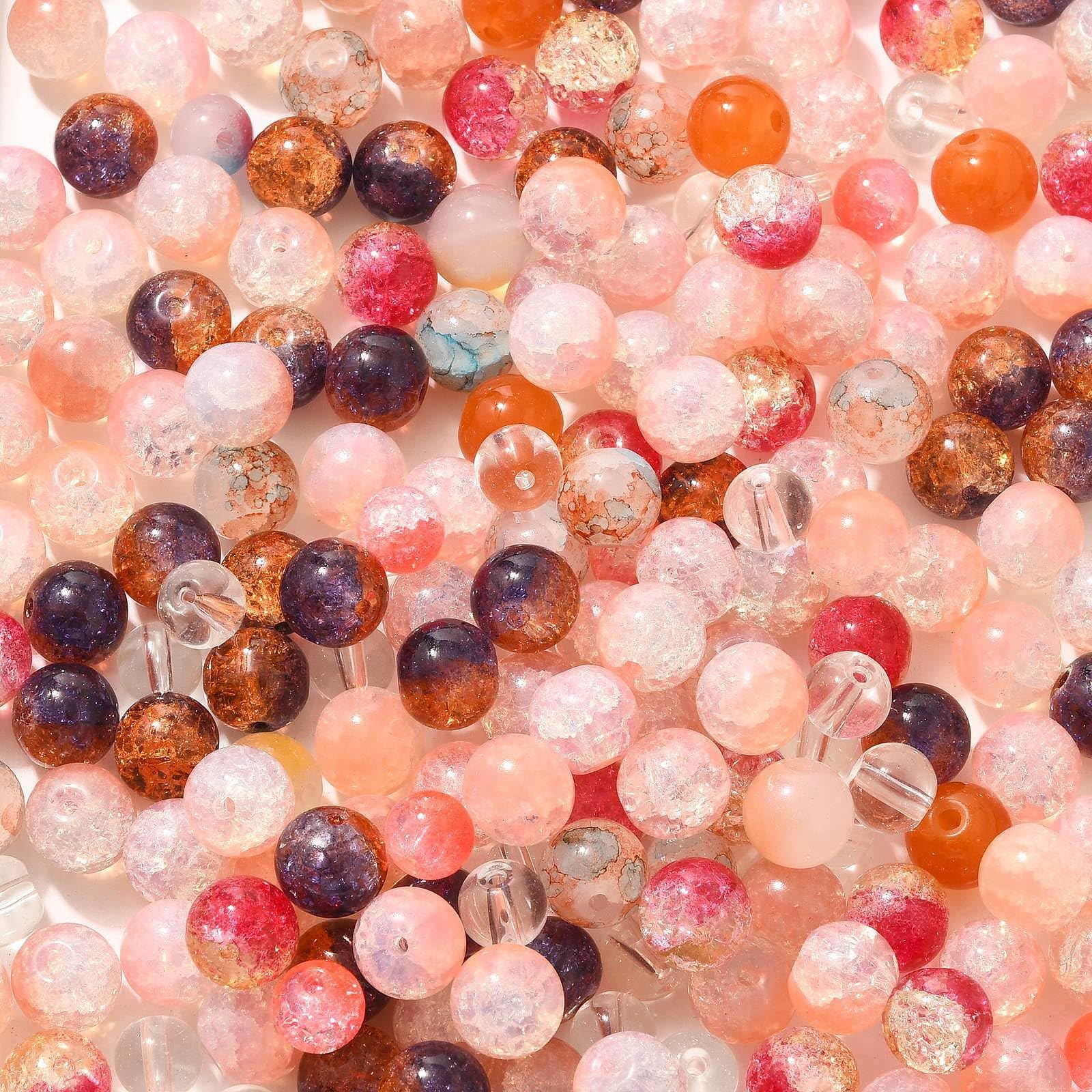 50g Assorted Round Mixed Style Glass Beads Crystal Beads for DIY Earring Bracele