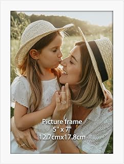 Photo Frame 13 x 18 cm White Elegant Frame Suitable for Photos, Images and Memories, Horizontal or Vertical Display on the Wall or Table