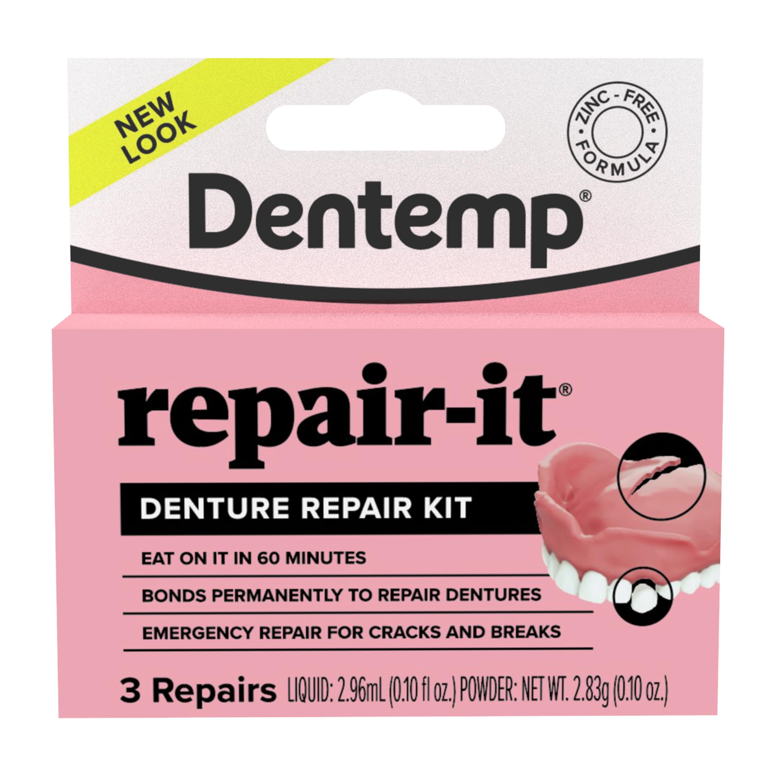 Dentemp Repair Kit - Repair-It Advanced Formula Denture Repair Kit - Denture Rep