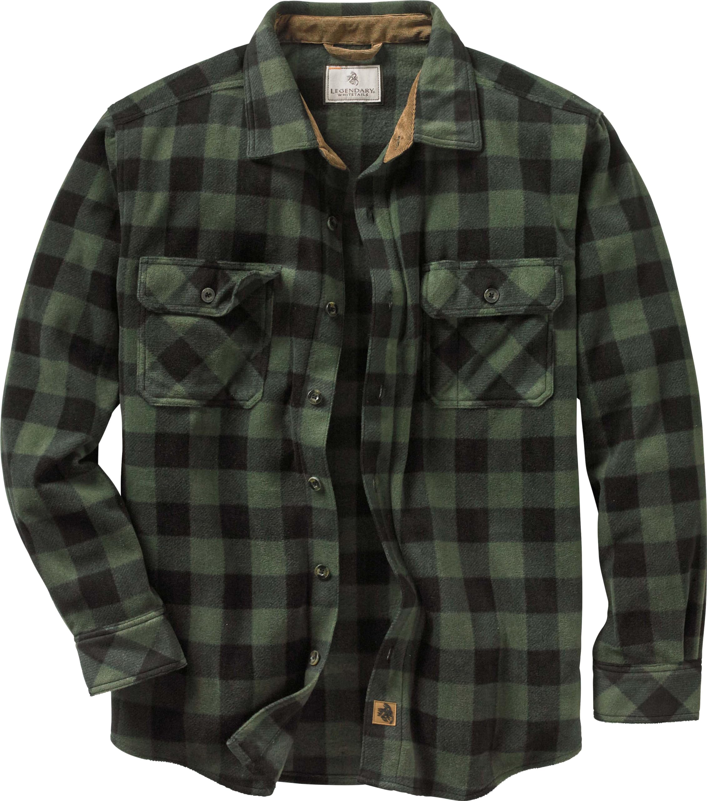 Legendary Whitetails Men's Long Sleeve Fleece Button Up Shirt Casual Fit Thick H