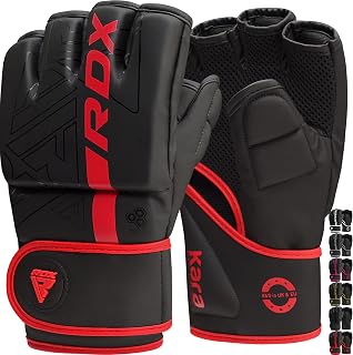 RDX Professional MMA Gloves Training, Kara Maya Hide Leather, Sparring Grappling Martial Arts Kickboxing Black Gloves Muay Thai Boxing, Punch Bag, Padded, Punching Gloves, Men