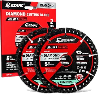 EZARC 5" Multi Material Diamond Saw Blades 2 Pack for Metal Tile Plastic