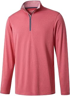 M MAELREG Mens Golf Quarter Zip Dry Fit Long Sleeve Moisture Wicking Mock Neck 1/4 Zip Men's Sweatshirt