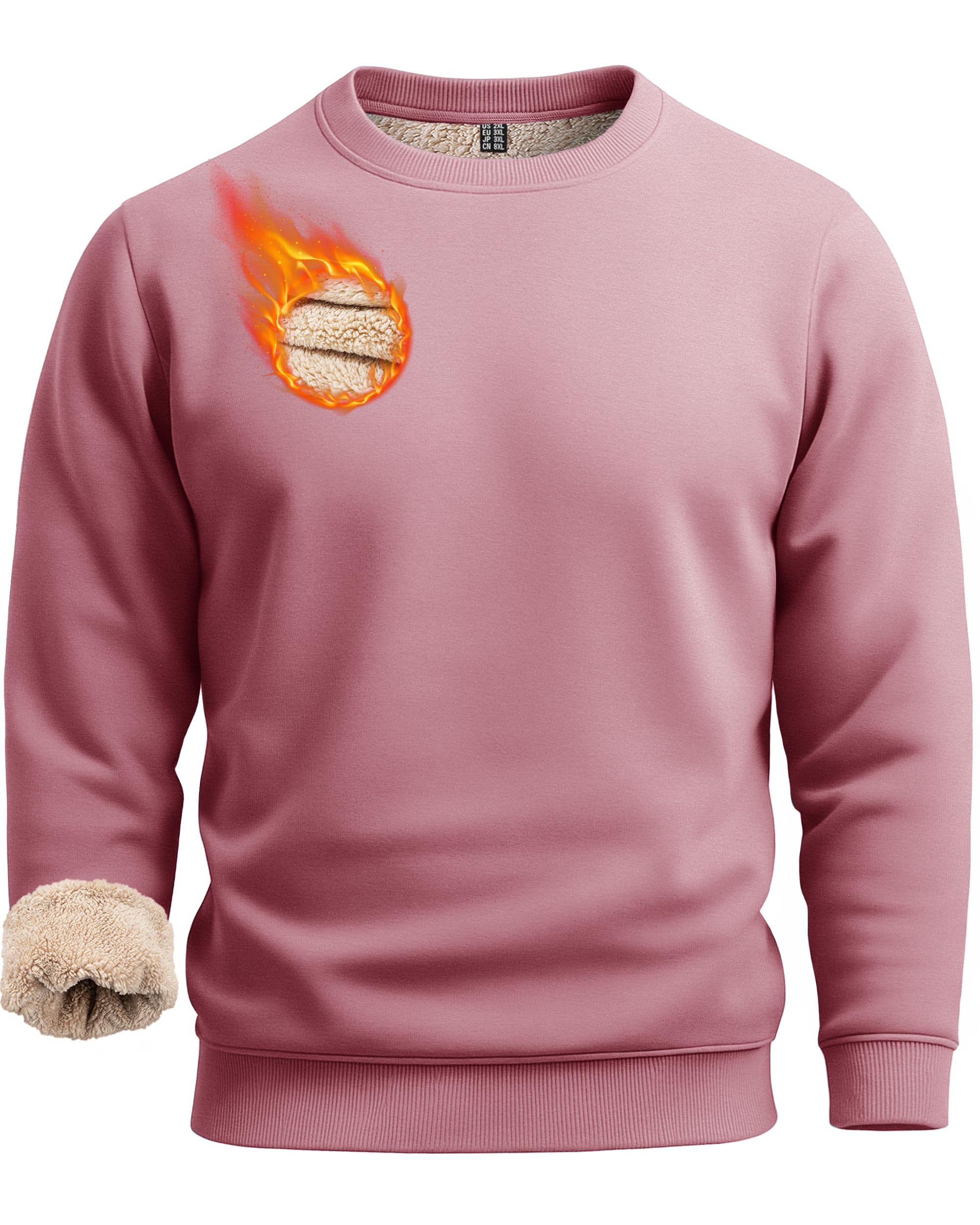 Boladeci Men's Sweatshirt Sherpa Lined Heavyweight Fleece Pullover