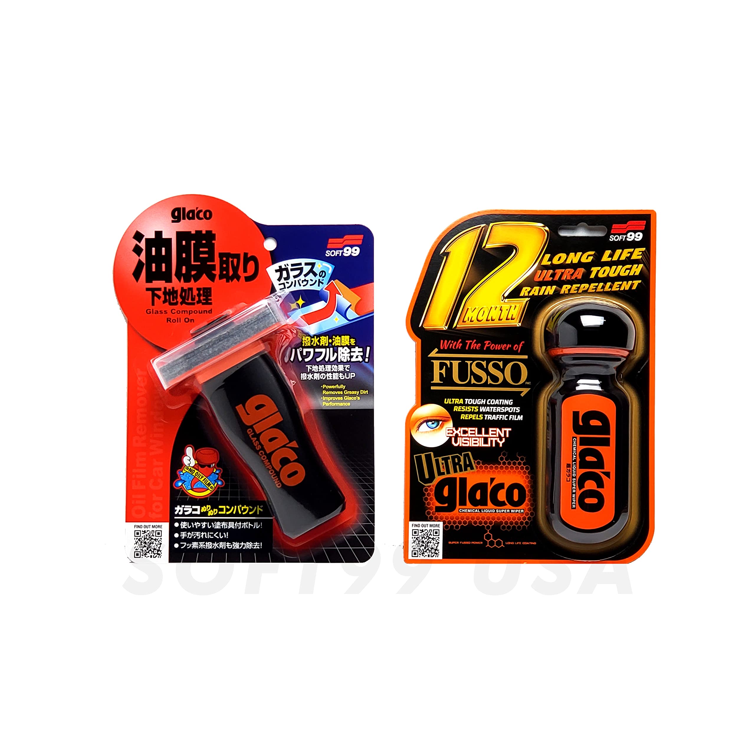 SOFT99 Glaco Compound Roll On 100ml & Ultra Glaco 70ml Bundle Pack | Bundle incl