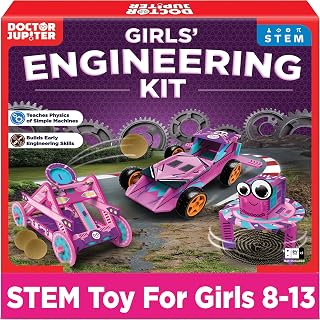 Doctor Jupiter Girls’ Engineering Kit for Kids Ages 8+, Birthday Gifts | Gift Ideas for Girls Ages 7,8,9,10,11,12, STEM Toy for Ages 8-13, Science Kits for Kids