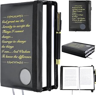 Motipuns Double Aa Big Book Cover for 12 Steps & 12 Traditions,Black