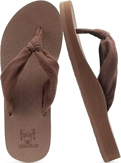 KuaiLu Women's Summer Arch Support Beach Flip Flops Anti-Skid Sea