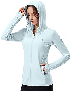 Soothfeel レディース UPF 50+ 日焼け防止 パーカー ジャケット 軽量 長袖 サンシャツ 女性用 ポケット付き ハイキング アウトドア