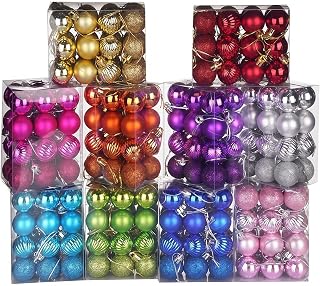 Pack of 24 Shatterproof Christmas Light Bulbs, 3 Sets Plastic Hanging Baubles for Christmas Tree and Home Decorations, Purple