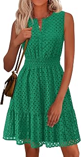 PRETTYGARDEN Women's Summer Eyelet A Line Short Dresses