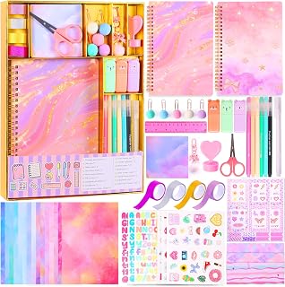 250PCS Diy journal kit 8 7 9 10 11 12 year old girl gift scrapbook supplies | School Supplies Tween teen girl trendy stuff Stationery Set arts and crafts for kids ages 8-12 Stocking Stuffers Christmas